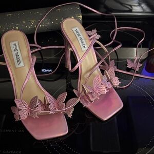 Steve Madden Pink Strappy Butterfly Heels